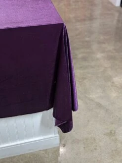 Lush Velvet Table Linen In Eggplant 9 Lush Velvet Table Linen In Eggplant -Urquid Linen Shop PhotoJul262023 115733AM