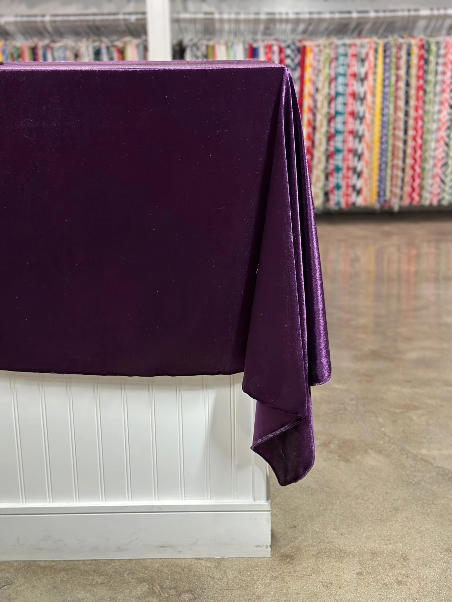 Lush Velvet Table Linen In Eggplant 4 Lush Velvet Table Linen In Eggplant - Image 4