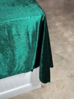 Lush Velvet Table Linen In Hunter Green -Urquid Linen Shop PhotoJul262023 120055PM
