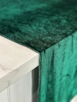 Lush Velvet Table Linen In Hunter Green -Urquid Linen Shop PhotoJul262023 120106PM