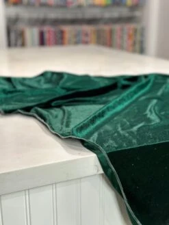 Lush Velvet Table Linen In Hunter Green -Urquid Linen Shop PhotoJul262023 120122PM