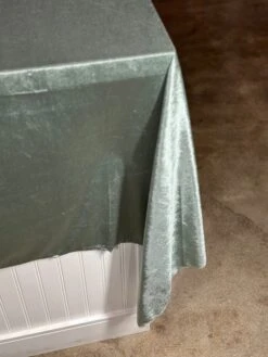 Lush Velvet Table Linen In Sea Foam -Urquid Linen Shop PhotoJul262023 120333PM