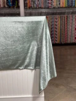Lush Velvet Table Linen In Sea Foam -Urquid Linen Shop PhotoJul262023 120342PM