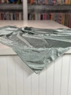 Lush Velvet Table Linen In Sea Foam -Urquid Linen Shop PhotoJul262023 120414PM