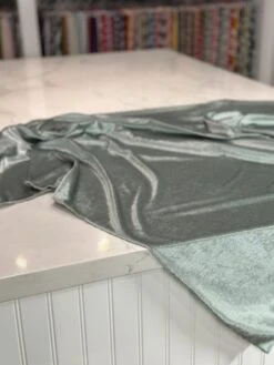 Lush Velvet Table Linen In Sea Foam -Urquid Linen Shop PhotoJul262023 120453PM