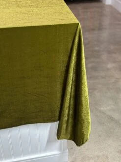 Lush Velvet Table Linen In Olive -Urquid Linen Shop PhotoJul262023 120527PM