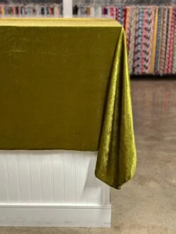 Lush Velvet Table Linen In Olive -Urquid Linen Shop PhotoJul262023 120536PM