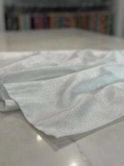 Metallic Burlap Table Linen In White/Silver -Urquid Linen Shop PhotoJul262023 122527PM