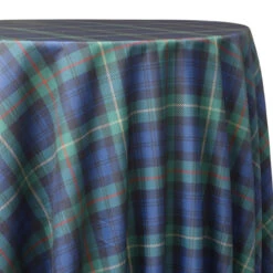 Plaid (Poly Print) Table Linen In Green