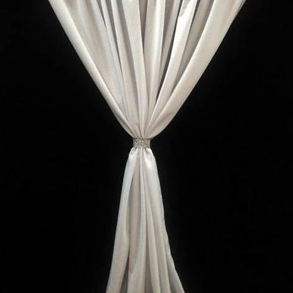 2pcs - Premium Poly (Poplin) Drapery Panel 11' Tall X 58" Wide - White 3 2pcs - Premium Poly (Poplin) Drapery Panel 11' Tall X 58" Wide - White - Image 3