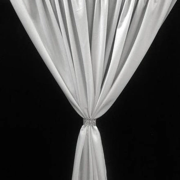 2pcs - Premium Poly (Poplin) Drapery Panel 11' Tall X 58" Wide - White 4 2pcs - Premium Poly (Poplin) Drapery Panel 11' Tall X 58" Wide - White - Image 4