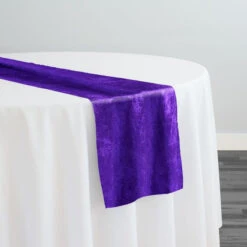 Lush Velvet Table Runner In Purple