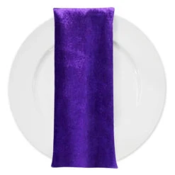 Lush Velvet Table Napkin In Purple