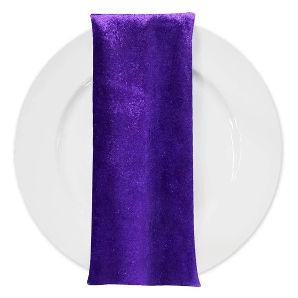 Lush Velvet Table Napkin In Purple 1 Lush Velvet Table Napkin In Purple
