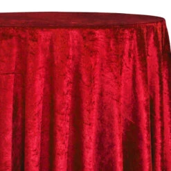 Panne (Crush) Velvet Table Linen In Red