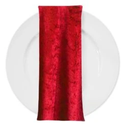 Panne (Crush) Velvet Table Napkin In Red