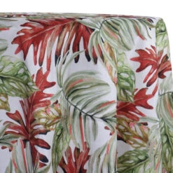 1pc - Tropical Print (Dupioni) Table Linen In Red (132" Round)