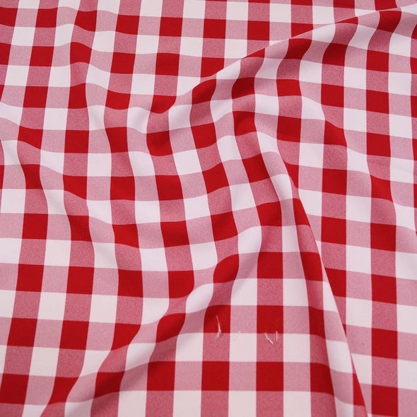 Polyester Checker (Gingham) Table Linen In Red 2 Polyester Checker (Gingham) Table Linen In Red - Image 2