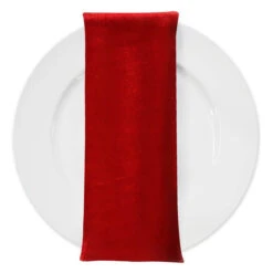 Lush Velvet Table Napkin In Red