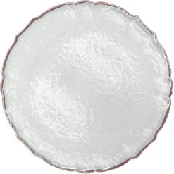 Ribbon - Glass Charger Plate In Rose Gold (Item # 0296)