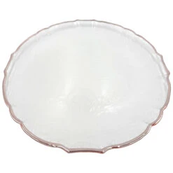 Ribbon - Glass Charger Plate In Rose Gold (Item # 0296) -Urquid Linen Shop RoseGold3