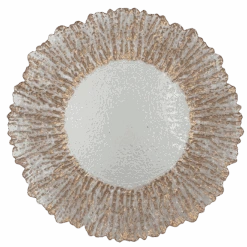 Floral - Glass Charger Plate In Rose Gold (Item # 0238)