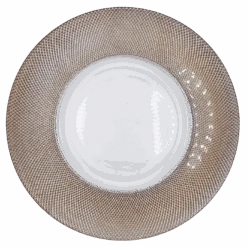 Dotted - Glass Charger Plate In Rose Gold (Item # 0027)