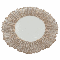 Floral - Glass Charger Plate In Rose Gold (Item # 0238) -Urquid Linen Shop RoseGold 3