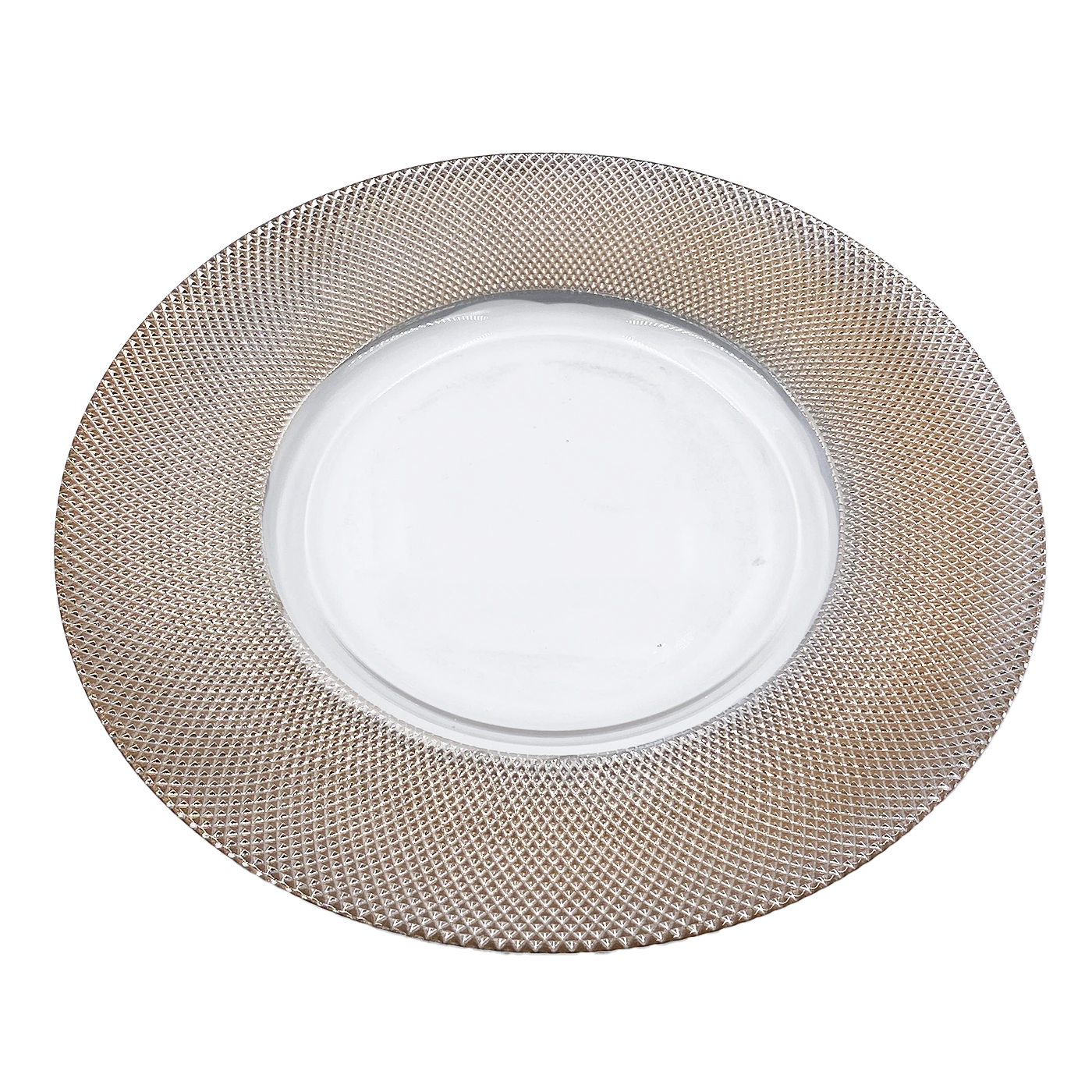 Dotted - Glass Charger Plate In Rose Gold (Item # 0027) 3 Dotted - Glass Charger Plate In Rose Gold (Item # 0027) - Image 3