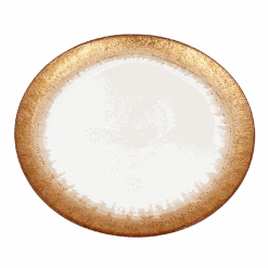 Stardust - Glass Charger Plate In Rose Gold (Item # 0277) -Urquid Linen Shop RoseGold 3 edited 2953ad4a 98c9 4456 8103 5cb3e7b72d98