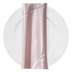 Bridal Satin Table Napkin In Rose Powder 318