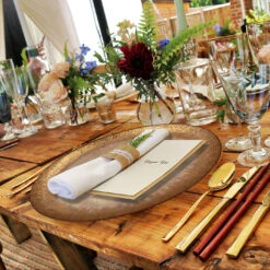 Stardust - Glass Charger Plate In Rose Gold (Item # 0277) -Urquid Linen Shop Rosegold 1686ad35 59e1 43a0 8154 3d51f209d89d