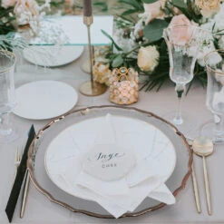 Ribbon - Glass Charger Plate In Rose Gold (Item # 0296) -Urquid Linen Shop Rosegold 703131d9 a053 495d 924b 8f89279c9191