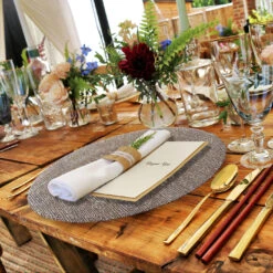 Static - Glass Charger Plate In Rose Gold (Item # 0290) -Urquid Linen Shop Rosegold e767f6e1 280c 4469 a247 6becc4fc5c09