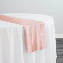 Lamour (Dull) Satin Table Runner In Rose Petal 1900