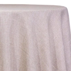 1pc - Imitation Burlap Table Linen 132" Round - Sand