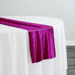 Lush Velvet Table Runner In Sangria