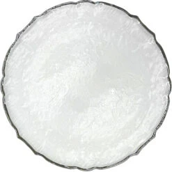 Ribbon - Glass Charger Plate In Silver (Item # 0296)