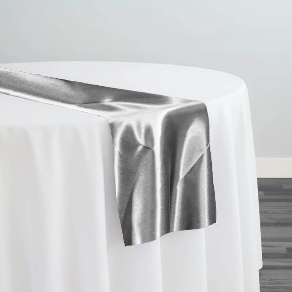 Bridal Satin Table Runner In Silver 606 1 Bridal Satin Table Runner In Silver 606
