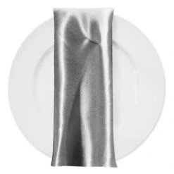 Bridal Satin Table Napkin In Silver 606
