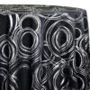 1pc - Orbit (Metallic Print) Table Linen In Black And Silver (132" Round)