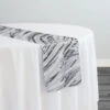 Skyfall Sequins Table Runner In Silver And White