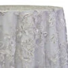 1pc - Claire Lace Table Linen In Silver And White (108" Round)