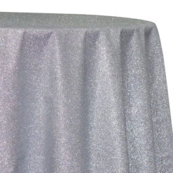 1pc - Glam & Glits Table Linen In Silver (132" Round)