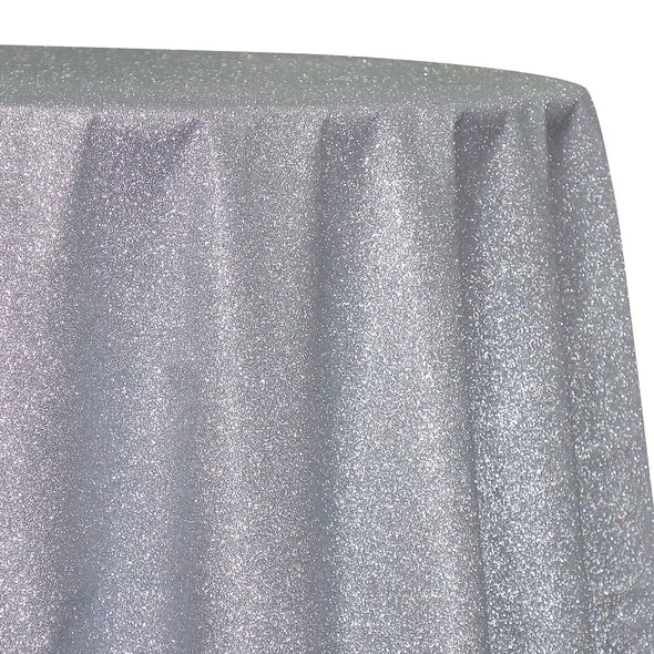 1pc - Glam & Glits Table Linen In Silver (132" Round) 1 1pc - Glam & Glits Table Linen In Silver (132" Round)