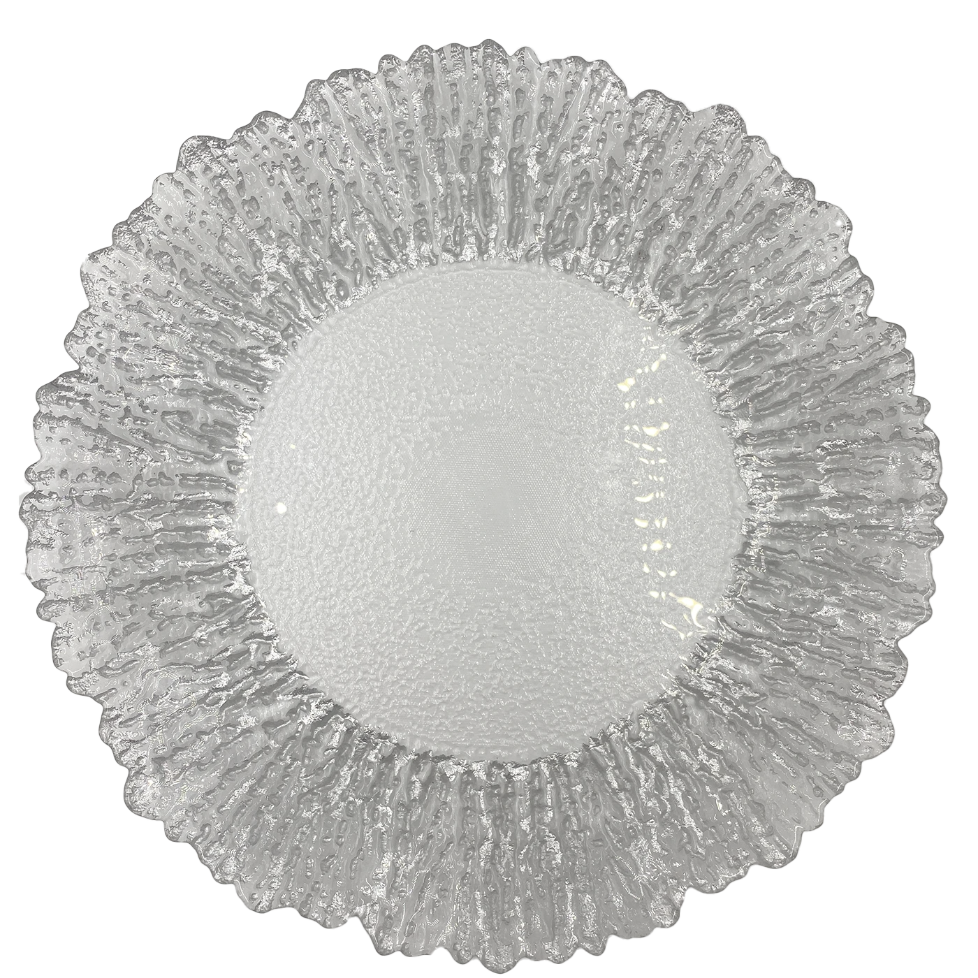 Floral - Glass Charger Plate In Silver (Item # 0238) 1 Floral - Glass Charger Plate In Silver (Item # 0238)