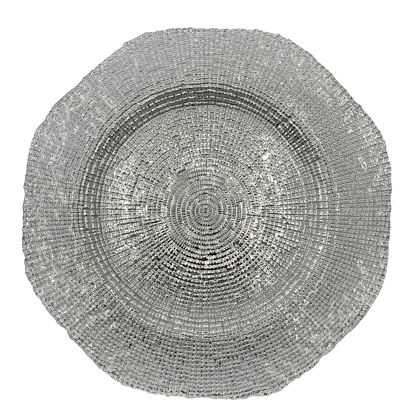 Hexagon - Glass Charger Plate In Silver (Item # 0248) 1 Hexagon - Glass Charger Plate In Silver (Item # 0248)