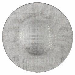 Linen - Glass Charger Plate In Silver (Item # 0236)