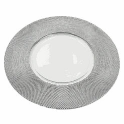 Dotted - Glass Charger Plate In Silver (Item # 0027) 7 Dotted - Glass Charger Plate In Silver (Item # 0027) -Urquid Linen Shop Silver 3 edited
