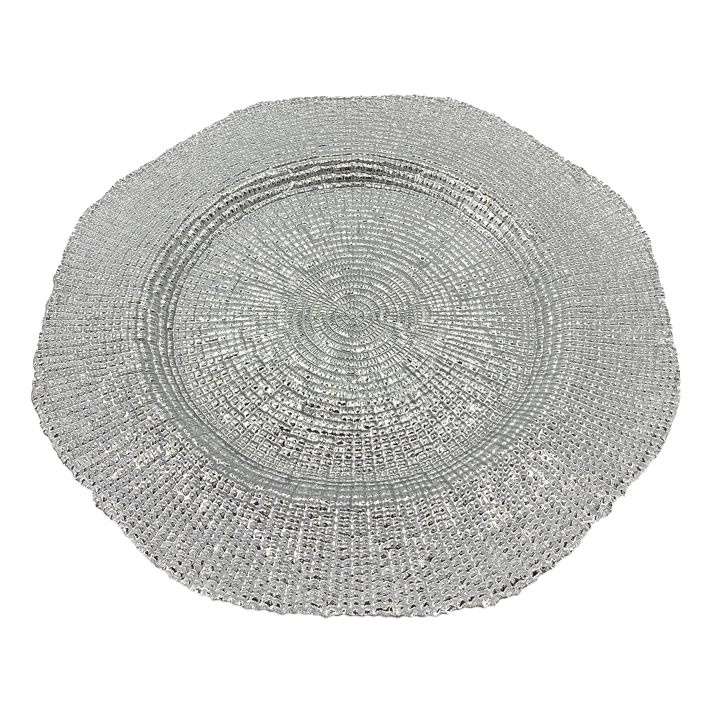 Hexagon - Glass Charger Plate In Silver (Item # 0248) 3 Hexagon - Glass Charger Plate In Silver (Item # 0248) - Image 3